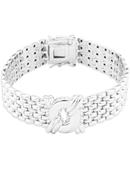 Sterling Silver and Oval Crossing Mesh Bracelet