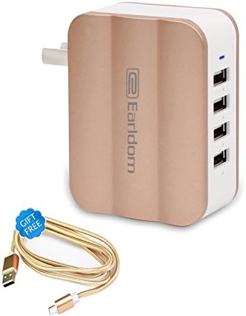 40w 4-Port USB Charging Station,Multi-Port USB wall Charger Desktop Hub for iPhone 6s / 6 / 6 Plus, iPad Air 2 / mini 3, Galaxy S6 / Edge / Plus, Note 5 and More (High Speed) (Glod)