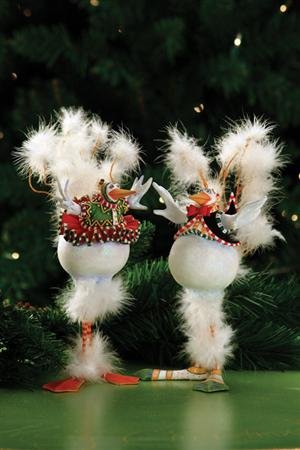 Patience Brewster Krinkles - Bernie  &  Bernice Snowbirds Orn, Set of 2 (08-30336)