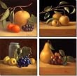 Fruit Accent Set by Frances Poole - Ceramic Accent Tile Set 4.25" x 4.25" Kitchen Shower Backsplash