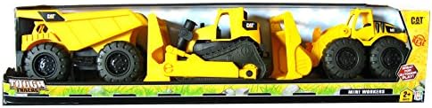CAT Tough Tracks Truck Three Piece Play Set with The Feel of a Real Dump Truck, Wheel Loader, & Bulldozer