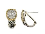 Sterling Silver/18K Gold .30 CTW Diamond Earrings by Effy