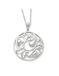 Sterling Silver Antiqued I Am Sharing Your Sorrow 18in Necklace