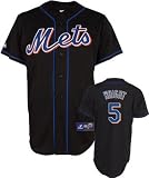 MLB Youth New York Mets David Wright Black Alternate Short Sleeve 6 Button Synthetic Replica Baseball Jersey Spring 2011  (Black, X-Large)