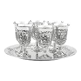 Old City of Jerusalem 7pc Silverplate Kiddush Cup Set
