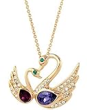 Swarovski Crystal Double Swan Necklace 18