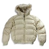 Tallino - Ladies Horizontal Quilt Winter Jacket, Tan (Size XL)