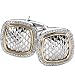 Sterling Silver and 14K Yellow Gold Diamond Cufflinks