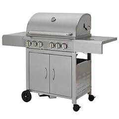 Profi Edelstahl Gasgrill 4 Brenner, Backburner u. Kochstelle