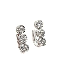 Women 14k White Gold 0.54ctw diamond Stud earring 32 BE180 Size 2.92