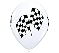 10 PACK RACING FLAGS 11" Balloons Birthday CARS NASCAR INDY