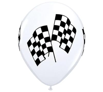10 PACK RACING FLAGS 11" Balloons Birthday CARS NASCAR INDY