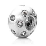 Pacific Beads Silver Plated Crystal Bead - 
