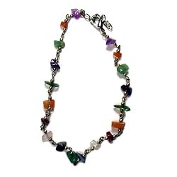 Fashion Anklet with Semi Precious Gemstones, 9" With Extender