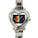 Heart Italian Charm Watch of Gay Pride Rainbow Flag in Human Rights Campaign Style (G...
