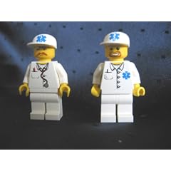 LEGO CITY - 2 SELTENE MINIFIGUREN ARZT UND SANIT�TER - SAMMELFIGUREN RETTUNGSEINSATZ DOKTOR und RETTUNGSASSISTENT