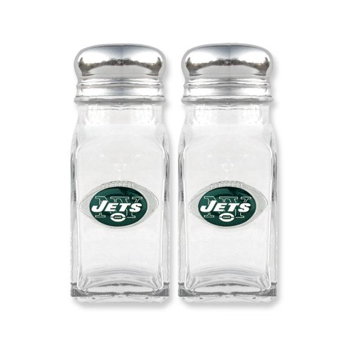 NFL Jets Glass Salt Pepper Shakers