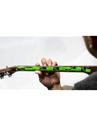 Single Detail Page Misc: Guitar Fretboard Note Decals - 25.5" Scale - Learn Songs Faster - Reference Your Notes Without Anyone Knowing - 2 String and All Note - Neon Green - Glows in Dark with Black Light (Not Included) - AxeTape