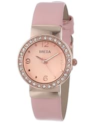 Breda Womens 2368-Rosegold/Pink Jennifer Rhinestone Mini Bezel Slim Watch