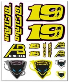 Alvaro Bautista 19 Moto GP Sticker Set Large Official New