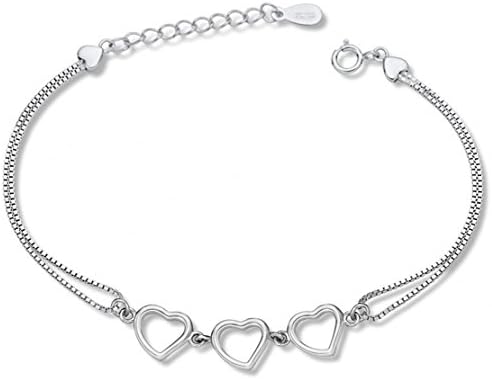 Silver Masters Platinum Plated 925 Sterling Silver Link Bracelets