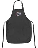 Florida Gators Apron NCAA College Logo Black University of Florida TOP RATED for Grilling, Barbecue, Kitchen and Cooking Best Unique Gifts for a Man, Men, HIM HER Women, Ladies. GIFT IDEA!