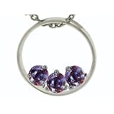 0.85 cttw Circle Of Love Lab Created Alexandrite Pendant - 14kt White or Yellow Gold