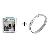 Pugster American Gothic Painting Italian Charm Bracelet