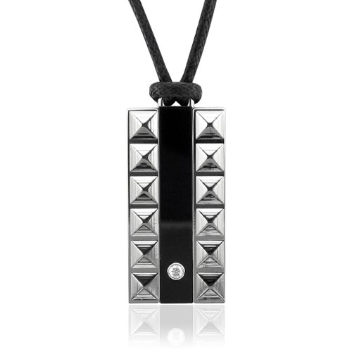 Men's Stainless Steel Diamond Pendant Necklace (GH, SI, 0.05 carat) Picture