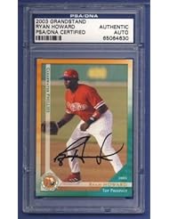2003 Grandstand RYAN HOWARD FSL Signed Card PSA/DNA