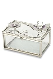 Butterfly & Floral Faux Pearl Trinket Box