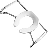 Mayfair MA2055 Medic-Aid Open Front Less Cover Toilet Seat with Safety Side Arms, Round, Heavy Duty White Plastic