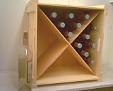 Wooden Wine or Beverage Bottle Storage Box with Divider