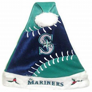 Seattle Mariners Color Block Santa Hat