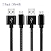 Micro USB Cable, COOME 3Ft 6Ft High Speed Nylon Braided USB 2.0 Sync Data Charging Charge Cord Wire for Samsung Android Smartphones Pack of 2 Black