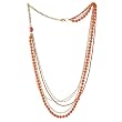 Multi-Strand Long Necklace - Coral