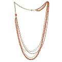 Multi-Strand Long Necklace - Coral