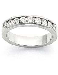 14k White Gold AAA Diamond Channel Band Diamond quality AAA (SI2 clarity, G-I color)