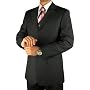 Mens Suits for Business and Year Round Use Italian Merino Wool 150s Dark Charcoal Quality Hand Tailored Complete 2pc Suit w/ Jacket and Pants