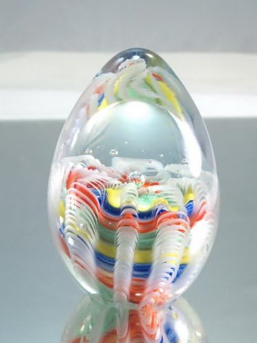 Hand Blown Glass Art Crystal Rainbow Glass Paperweight