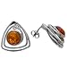Certified Genuine Honey Amber and Sterling Silver Spiral Earrings