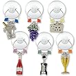 Silver Plated Wine Party Suction Cup My Glass Charms - Set of 6