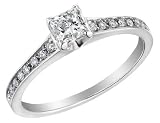 Princess Cut Diamond Engagement Ring 2/3 Carat (ctw) in 18K White Gold