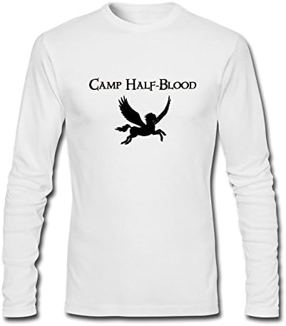 WEREXC Design Long-Sleeves t-shirts for Man 100% Cotton-Camp Half Blood Symbol White XXL