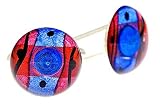 Designer handcrafted round acrylic and foil cufflinks