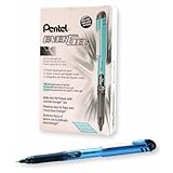 Pentel EnerGel Liquid Gel Pen, Fine Needle Tip, Blue Barrel, Black Ink, Box of 12 (BLN15-A)