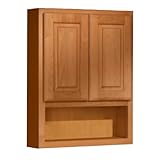 IMAGE OF Coastal Collection SOJ-249 Salerno Series Maple with Cider Finish Square Raised Panel Overjohn Cabinet, 24-Inch-Wide-by-30-Inch-Tall-by-6-Inch-Deep