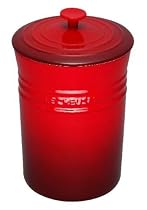 Le Creuset Stoneware Small 2-1/4-Quart Canister, Cherry