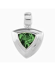 14K White Gold Trillion Cut Emerald Pendant -- LIFETIME WARRANTY