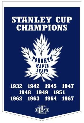 Buy NHL Toronto Maple Leafs Embroidered Hockey Champions Dynasty Wool Banner by Winning Streak Sports
